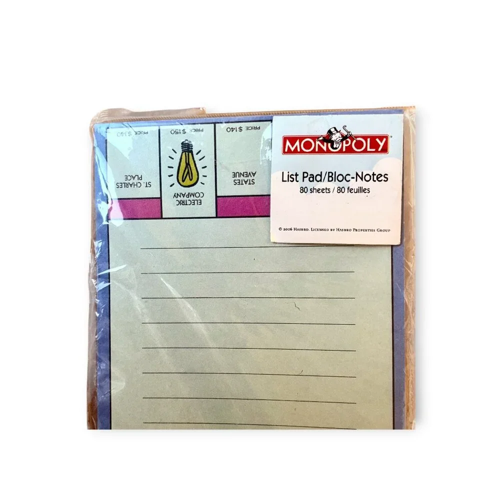 MONOLOPY Hasbro Magnetic Notepad List Pad Grocery Planner for Fridge 80 Sheets